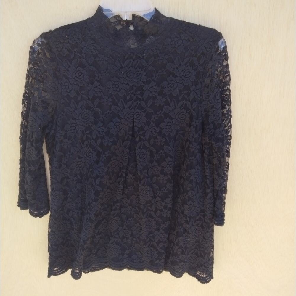 Women’s Black Lace Top Mystical Punk Retro Whimsygoth Fairycore Goth, Sz L